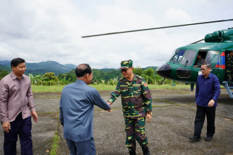 General Khamlieng Monitors Flood Situation in Luang Namtha